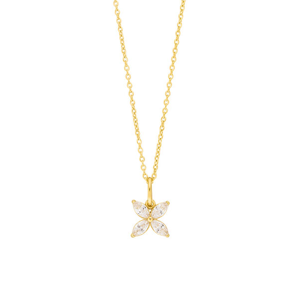 Halskette Leaf Flower, 18 Karat Gelbgold