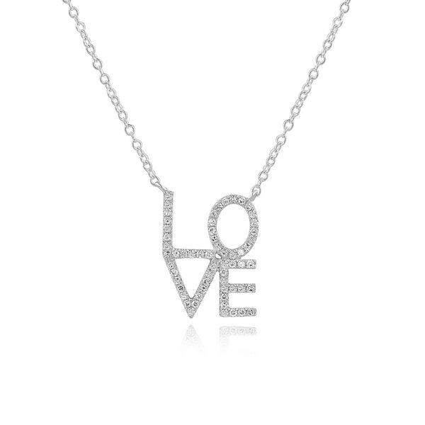 Halskette Love mit Diamanten, 18 K Weissgold