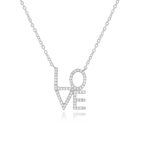 Halskette Love mit Diamanten, 18 Karat Weigold