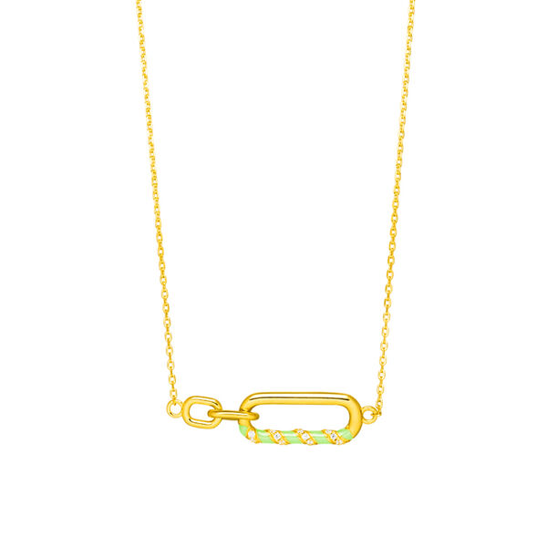 Halskette NEON TWIST, 18 Karat Gelbgold, Grn