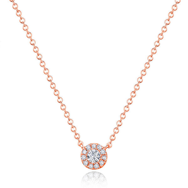 Halskette Pavé II mit Diamanten, 18 K Rosegold