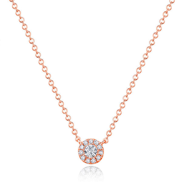 Halskette Pav II mit Diamanten, 18 K Rosegold