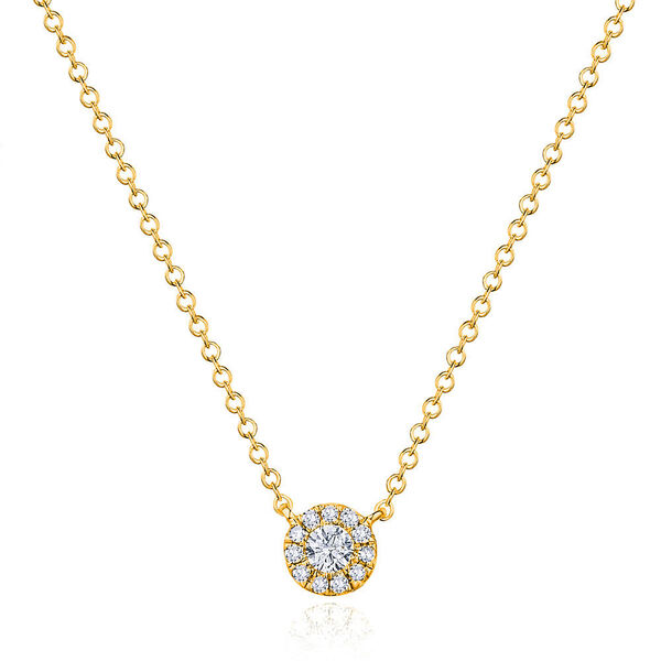 Halskette Pav II mit Diamanten, 18 Karat Gelbgold