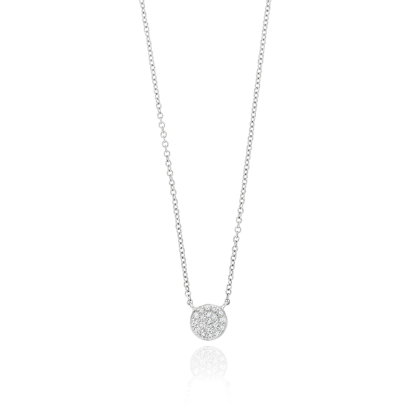 Leaf Jewelry Halskette Pavé mit Diamanten, 18 K Weissgold