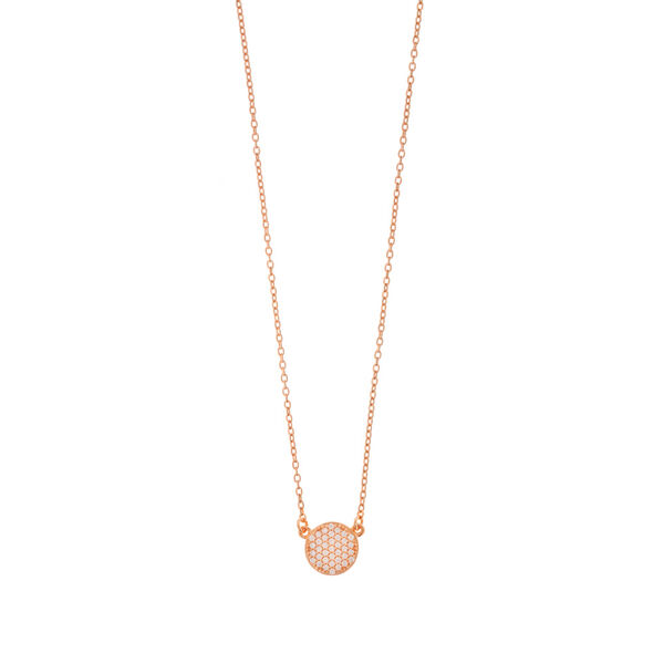 Halskette Pav mit Zirkonia, 18 Karat Rosegold vergoldet