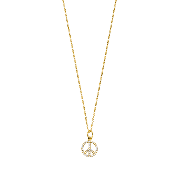 Leaf Jewelry Halskette Peace mit Zirkonia, 18 K Gelbgold vergoldet