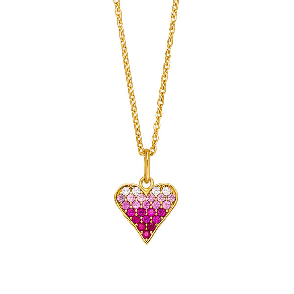 Halskette Pink Valentine, 18 Karat Gelbgold vergoldet