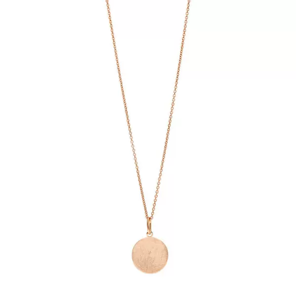 Leaf Jewelry Halskette Plättchen 14mm, 50cm lang, 18 K rosegold vergoldet