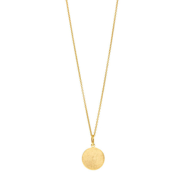Halskette Plttchen 14mm, 50cm lang, 18 Karat Gelbgold vergoldet