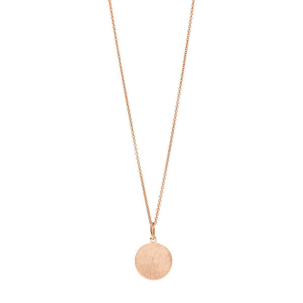 Halskette Plttchen 14mm, 50cm lang, 18 Karat Rosegold vergoldet