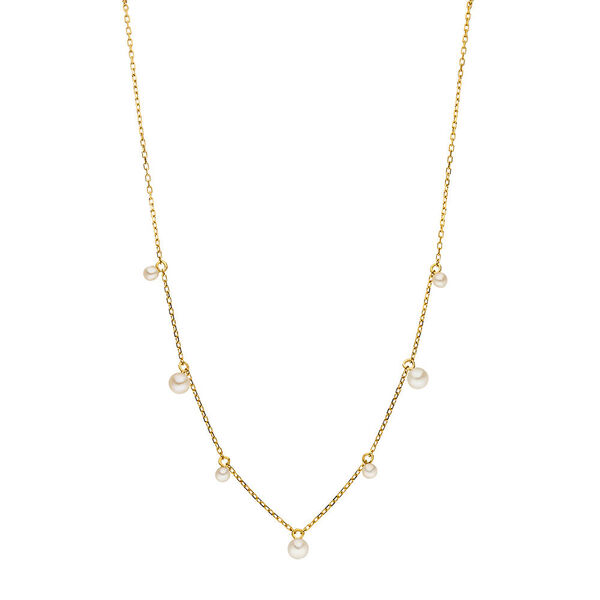 Halskette Rain Drop, 18 Karat Gelbgold vergoldet, Perle