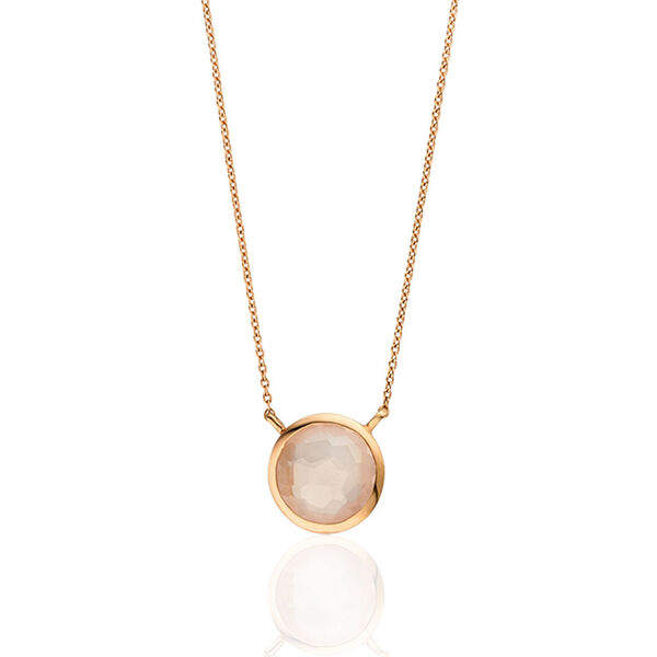 Halskette Rosenquarz, 14 Karat Rosegold