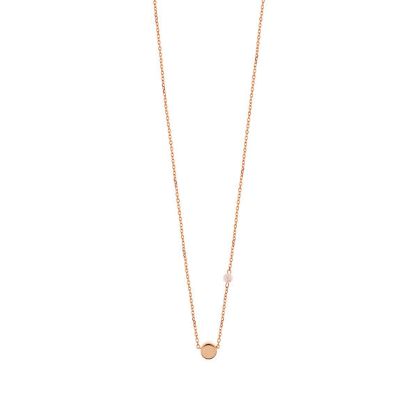 Halskette Round mit Perle, 18 Karat Rosegold vergoldet