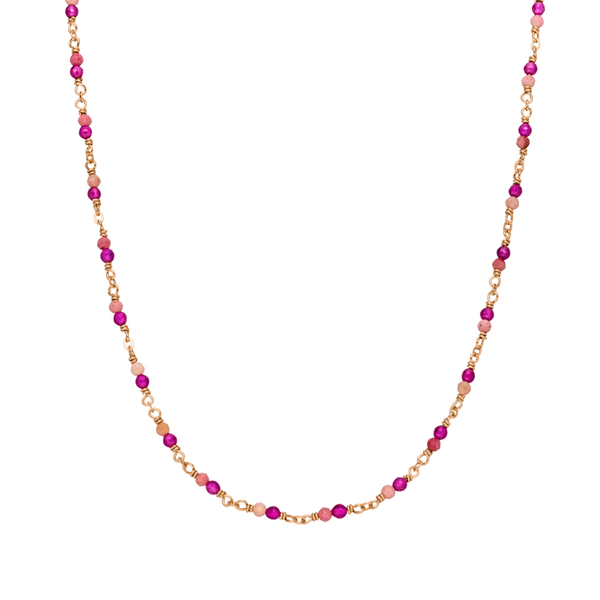 Leaf Jewelry Halskette Rubin, 18 K Rosegold vergoldet
