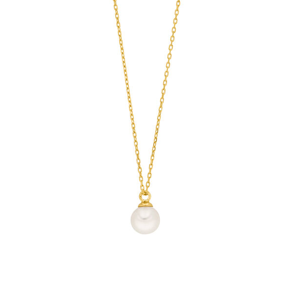 Halskette Single Pearl, 14 Karat Gelbgold