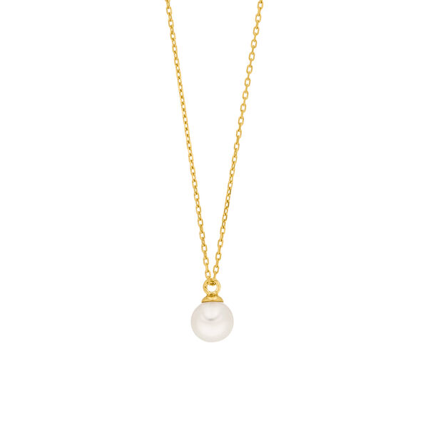 Halskette Single Pearl, 14K Gelbgold
