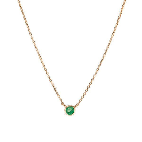 Halskette Smaragd, 14 Karat Rosegold