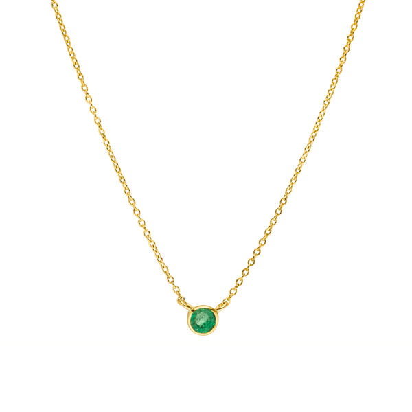 Halskette Smaragd, 14K Gelbgold