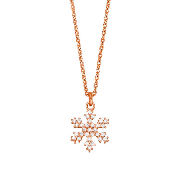 Halskette Snowflake, 18 Karat Rosegold vergoldet