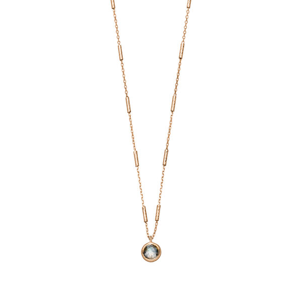 Halskette Solitr, Labradorit, 18 K Rosegold vergoldet