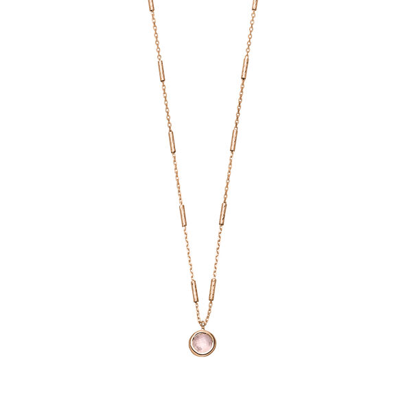 Halskette Solitr, Rosenquarz, 18 K Rosegold vergoldet