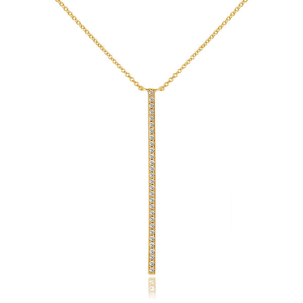 Halskette Bar Diamanten, 18 K Gelbgold