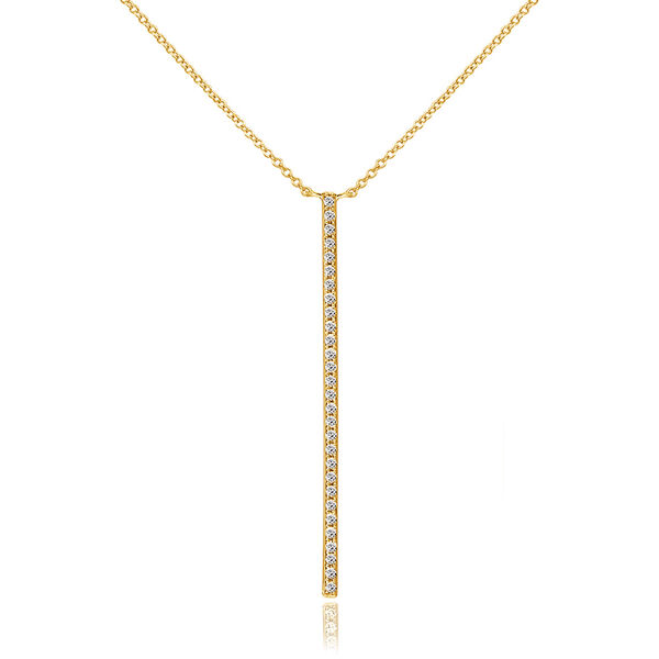 Halskette Bar Diamanten, 18 K Gelbgold