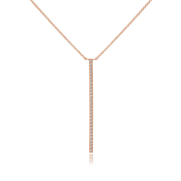Halskette Bar Diamanten, 18 Karat Rosegold