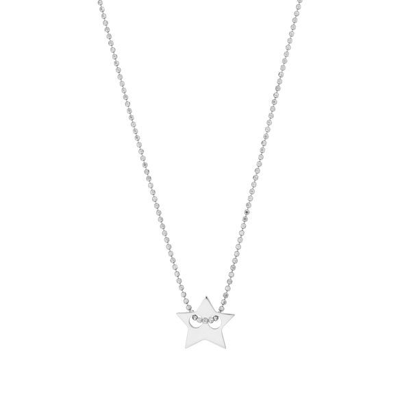 Leaf Jewelry Halskette Star, 14 K Weißgold