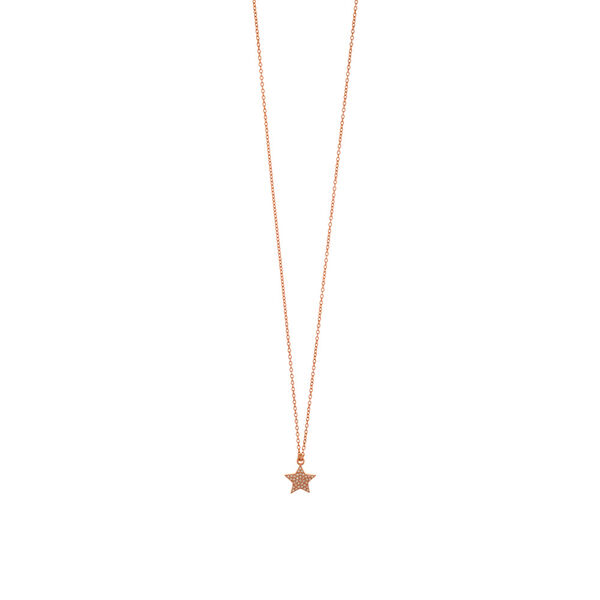 Halskette Stern, 18 K Rosegold vergoldet