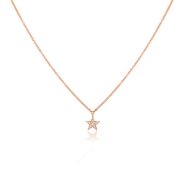 Halskette Stern mit Diamanten, 18 K Roségold
