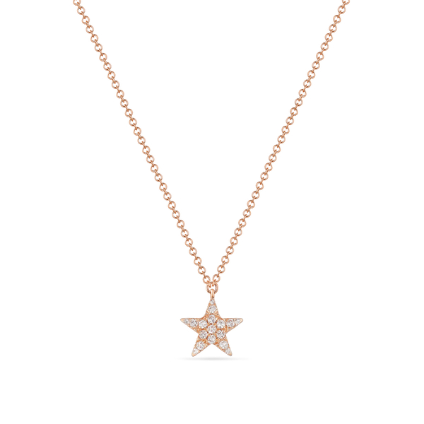 Leaf Jewelry Halskette Stern mit Diamanten, 18 K Roségold