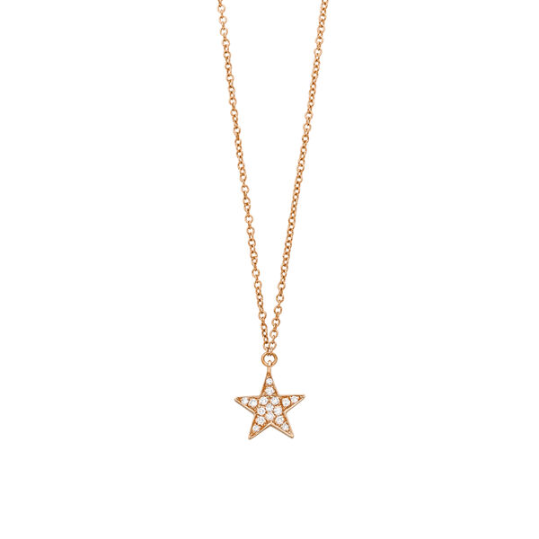 Halskette Stern mit Diamanten, 18 Karat Rosegold