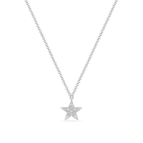 Halskette Stern mit Diamanten, 18 Karat Weigold