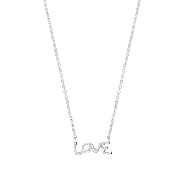 Halskette TINY LOVE mit Diamanten, 14 Karat Weigold