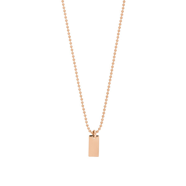 Halskette Tiny Dog Tag, 14 K Rosegold