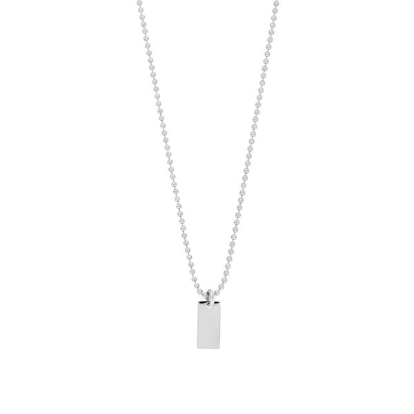 Halskette Tiny Dog Tag, 14 Karat Weigold