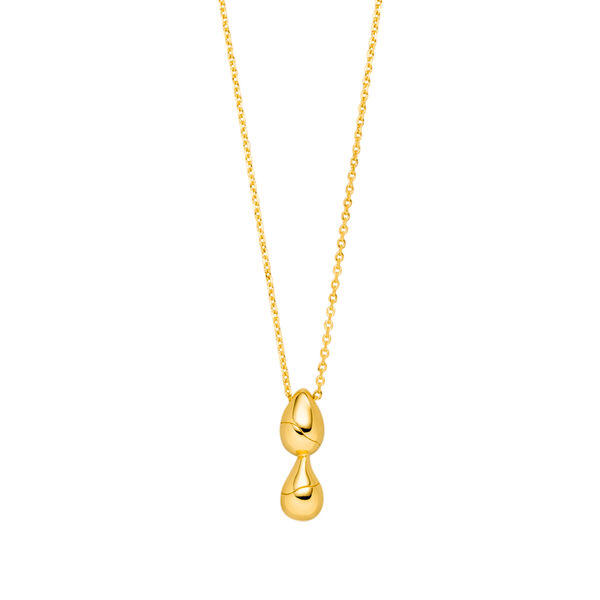 Halskette Two Drop, 18 Karat Gelbgold vergoldet