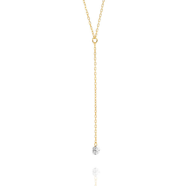 Halskette Y-Pure Diamant, 18K Gelbgold