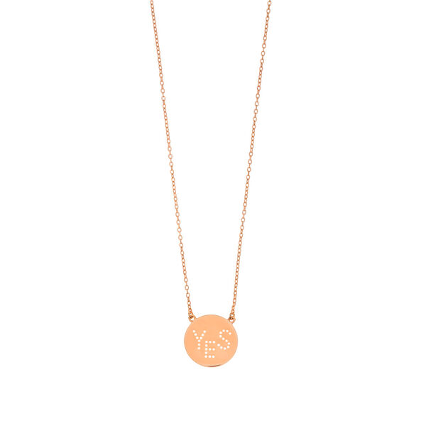 Halskette YES, 18 Karat Rosegold vergoldet