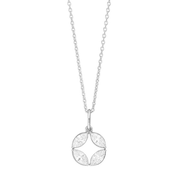 Halskette Zirkonia Flower, 925 Sterlingsilber