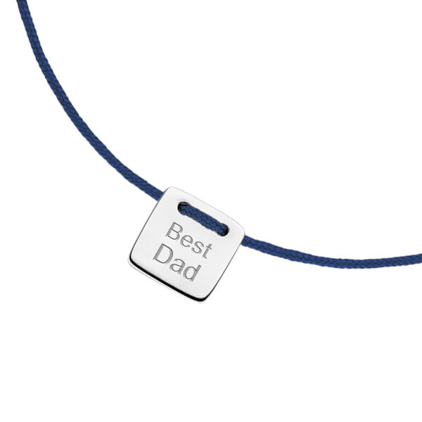 Herren Armband BEST DAD, 14 Karat Weigold, Navy