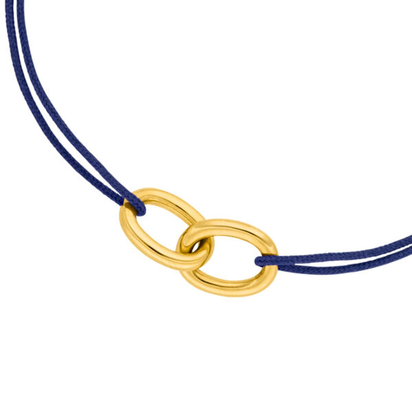 Herren Armband ETERNAL TOUCH, 14 Karat Gelbgold, Navy