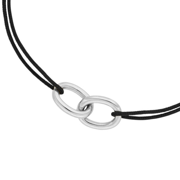 Herren Armband ETERNAL TOUCH, 14 Karat Weigold, Schwarz