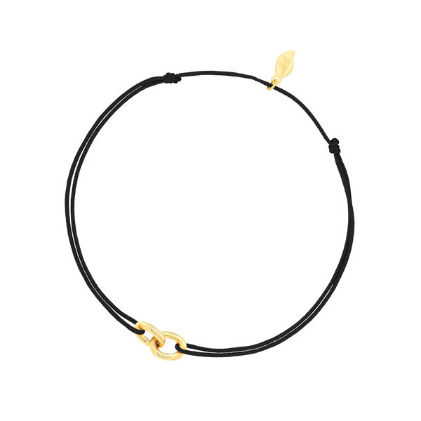 Herren Armband ETERNAL TOUCH, small, 14 Karat Gelbgold, Schwarz