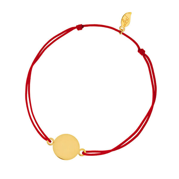 Herren Armband PLATE, 14 Karat Gelbgold, Rot