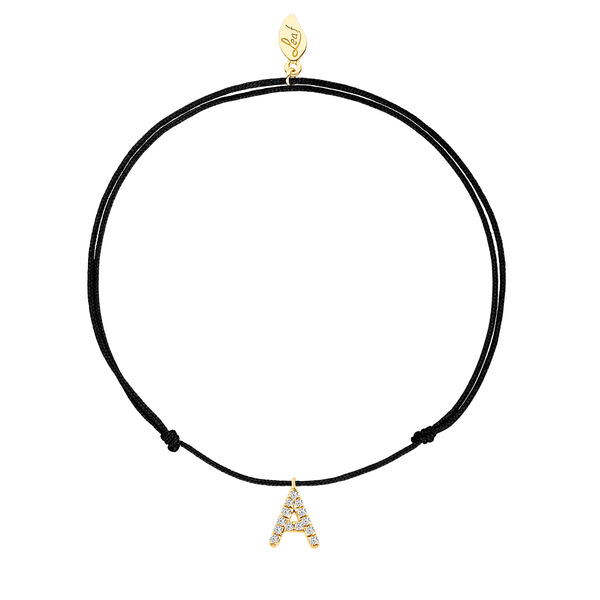 Herren Armband mit Letter Charm, 14 Karat Gelbgold mit Diamanten