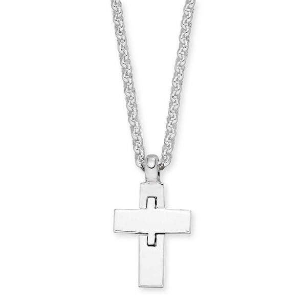 Herrenhalskette KREUZ lang, 925 Sterlingsilber