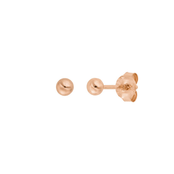 Kugelstecker Mini, 3 mm, 18 Karat Rosegold vergoldet