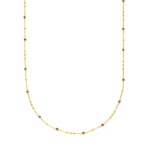 Lange Halskette Flying Gems, Rauchquarz, 90cm, 18 Karat Gelbgold vergoldet Lange Halskette Flying Gems, Rauchquarz, 90cm, 18 Karat Gelbgold vergoldet